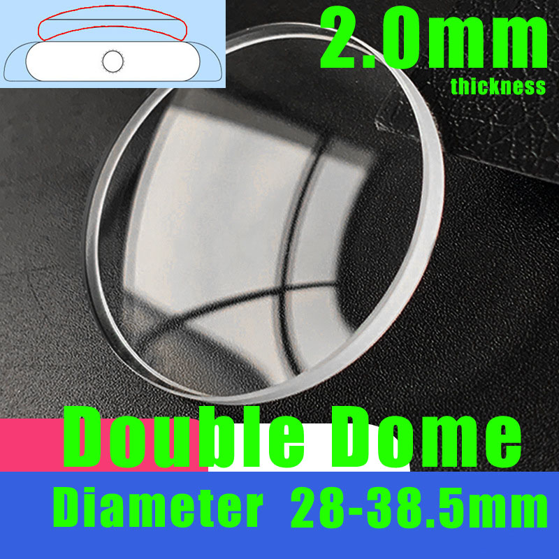 Watch Crystal Replacement - Doppia cupola 2.0mm orologio rotondo cristallo