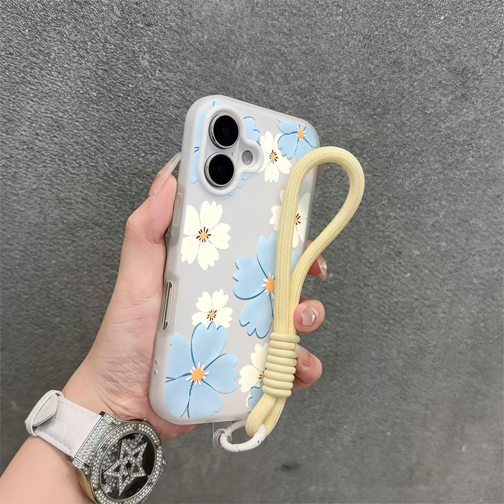 Samsung Galaxy Strap - Custodia per telefono floreale bianca e