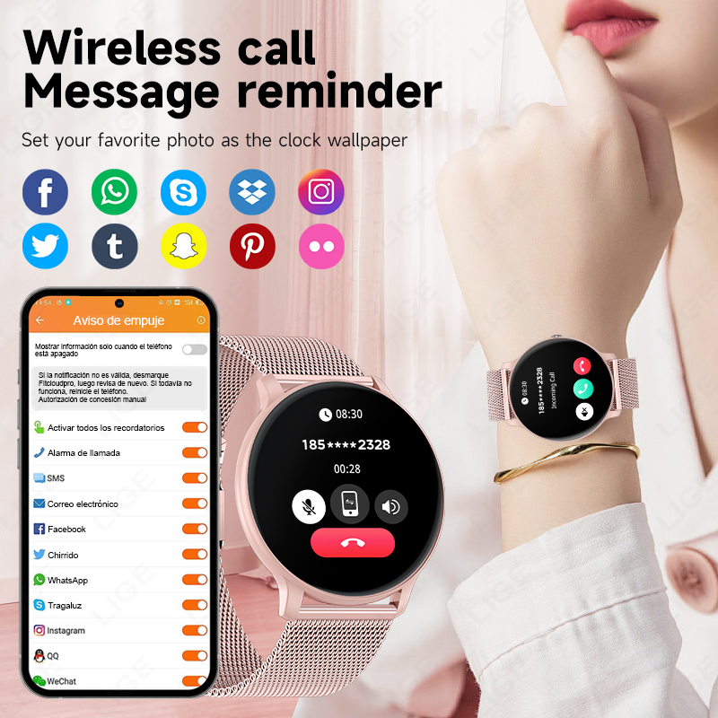 LIGE Smartwatch impermeabile d - Smartwatch Ladies Watches For Women recensione e prezzo
